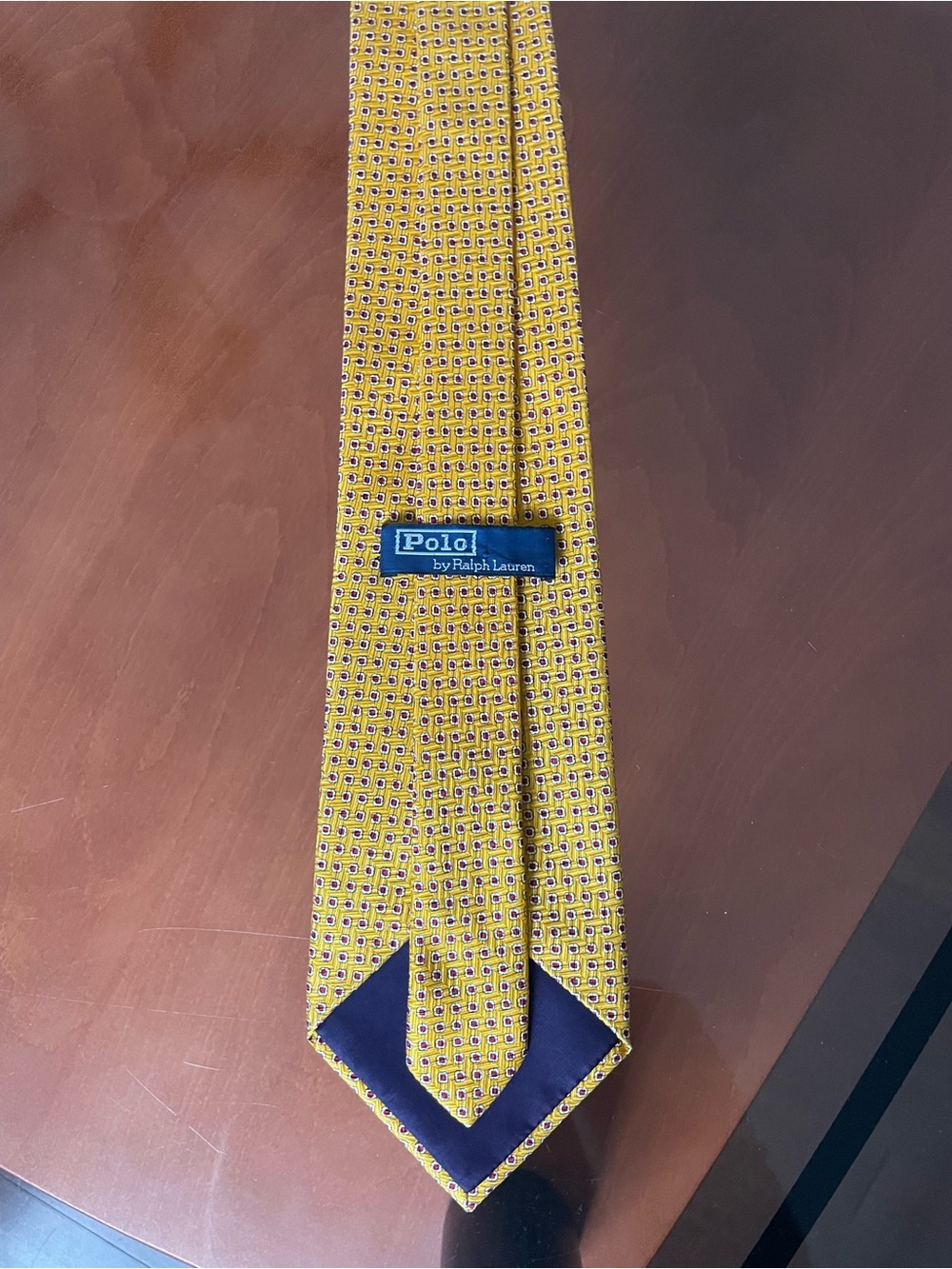 Vintage Polo by Ralph Lauren Yellow Geometric Silk Tie
